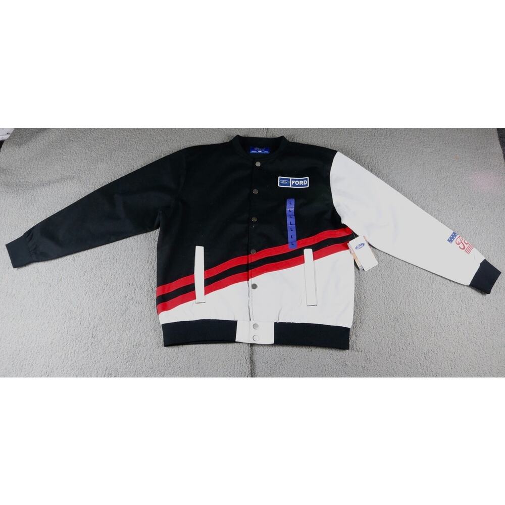 New Ford Road Trip Bomber Large Licensed Motor Racing Wear Snap Front Jacket